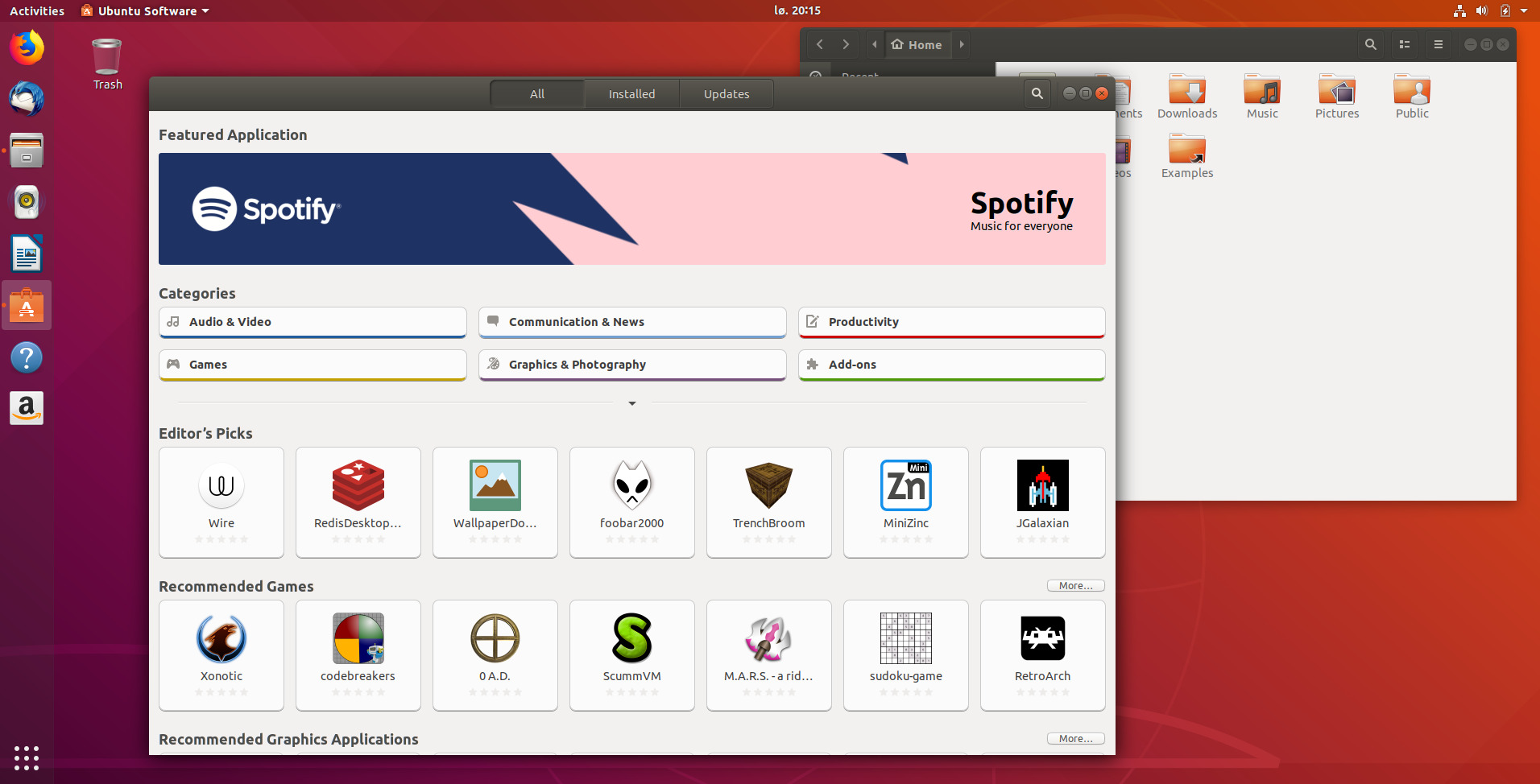 Ubuntu desktop with windows open