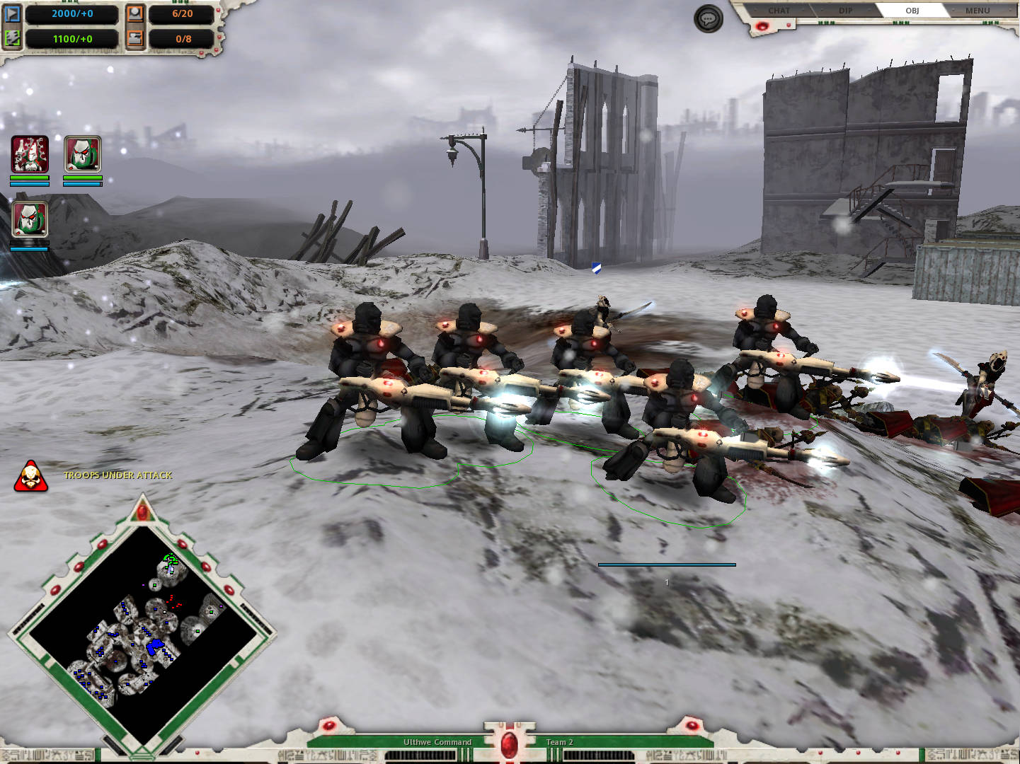Eldar Dark Reaper squad during attack