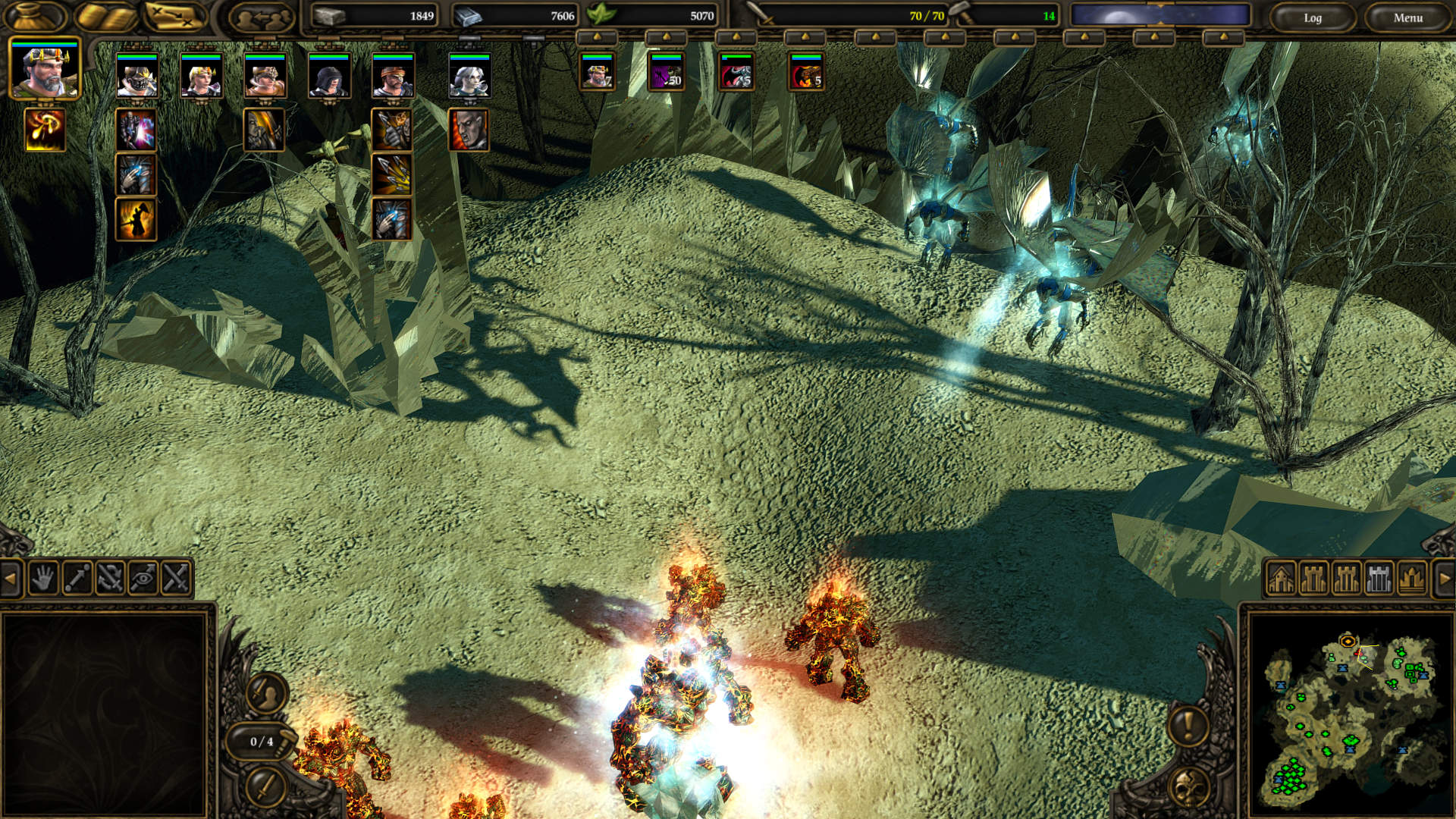 Flying gargoyles attacking elementals